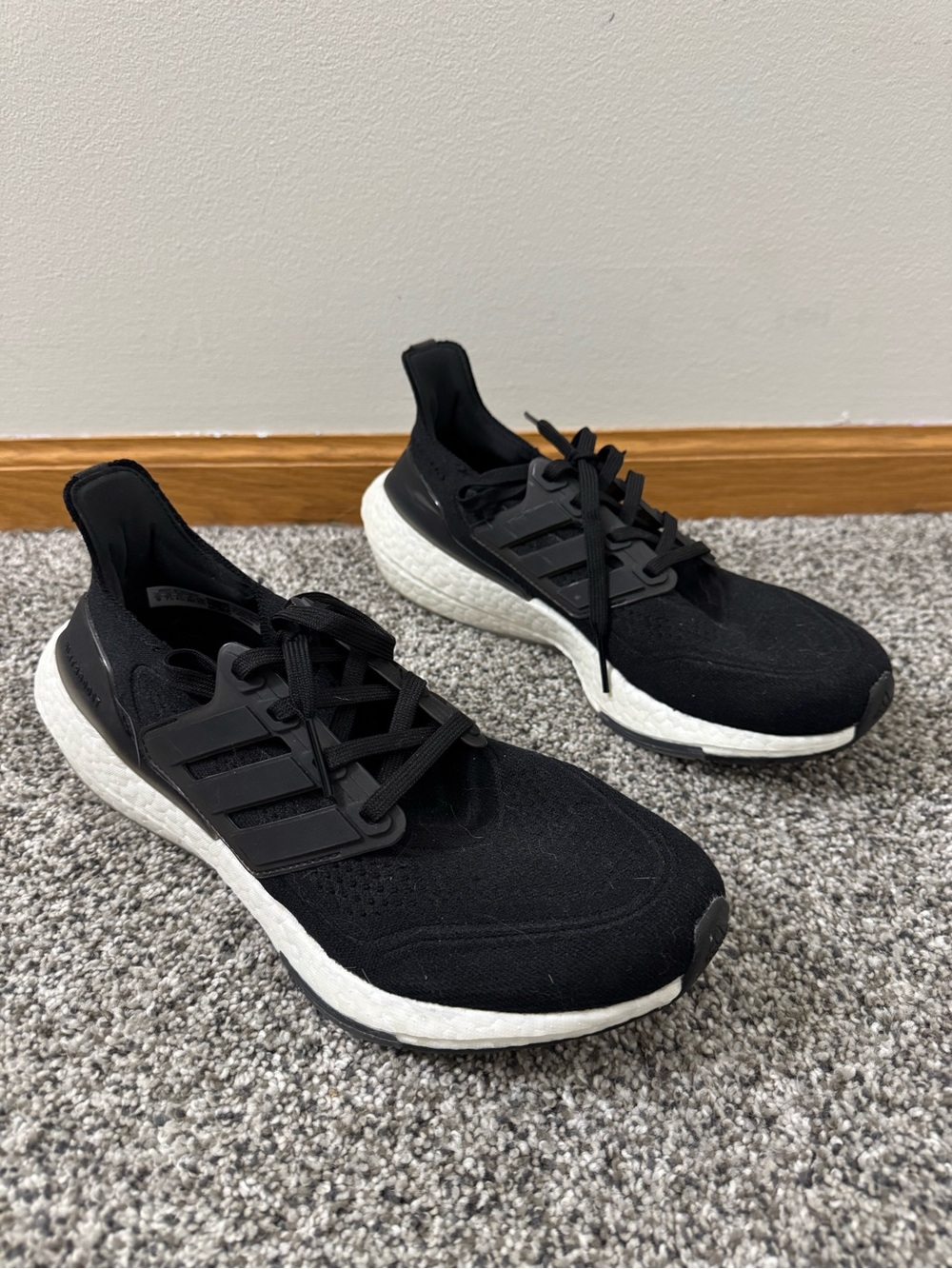 Adidas Ultraboost 21 Black and White Women's Athletic Running Shoes